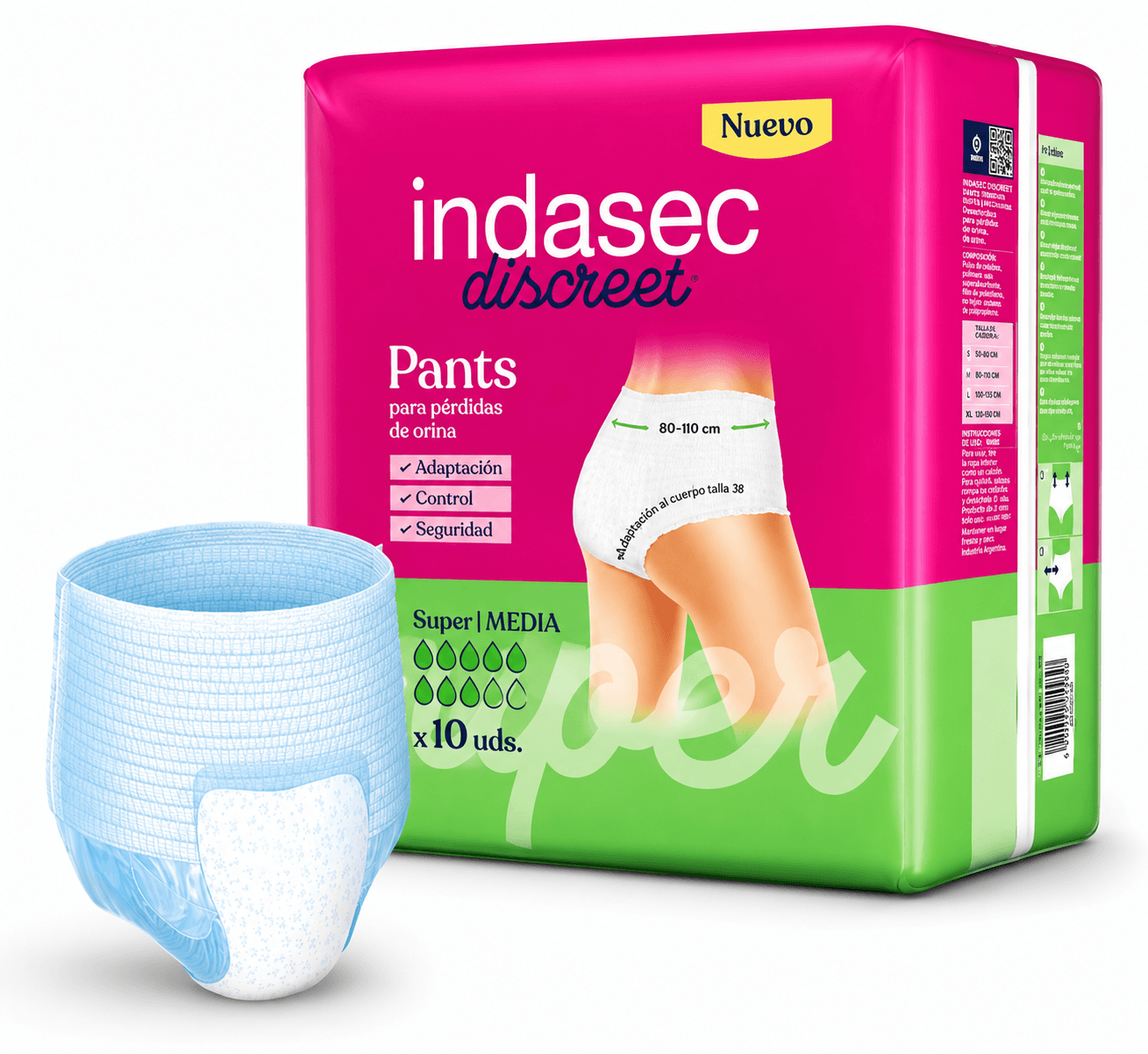 Indasec bombacha descartable super x 10 med