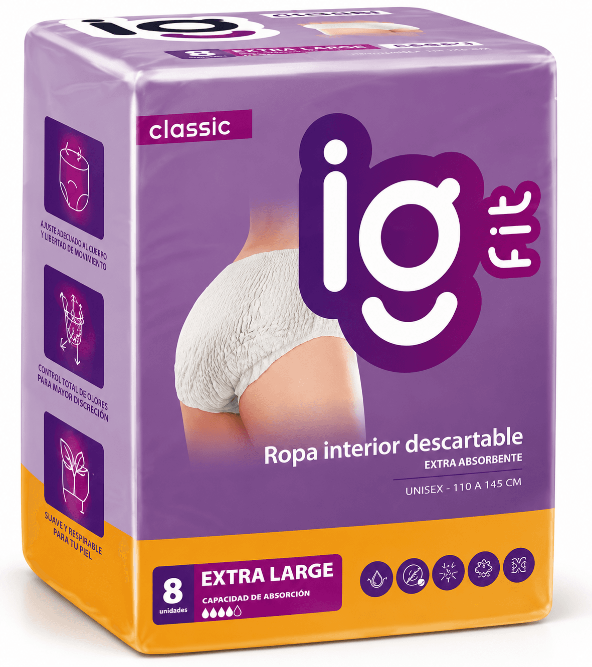 Bombachas ig fit extra grande x 8