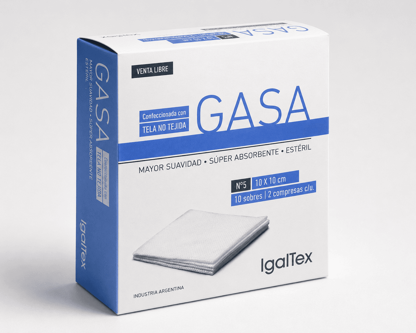 Caja de gasa. Medida 10 x 10